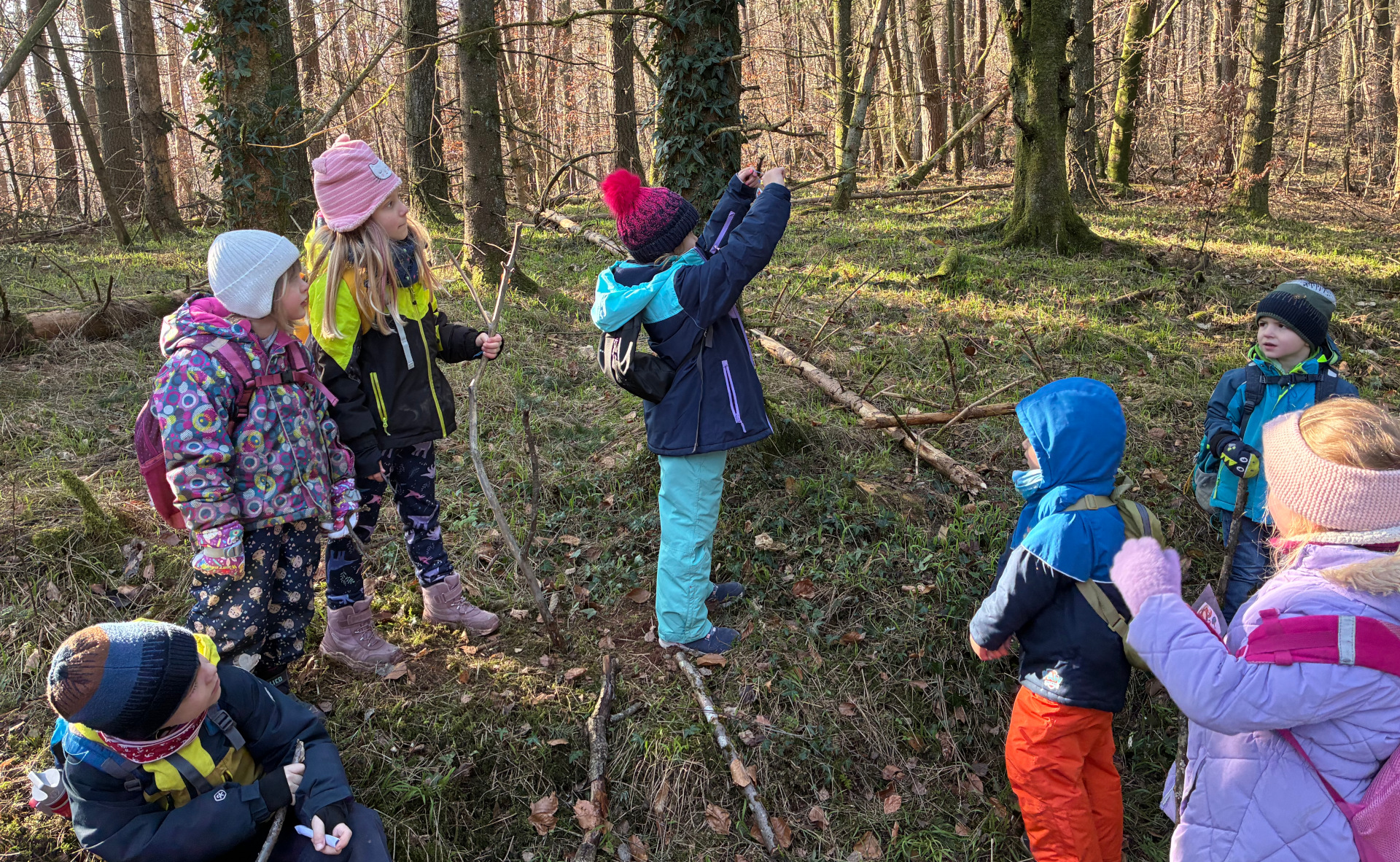 Wilde Affenbande auf Winter-Abenteuer in Waldhambach